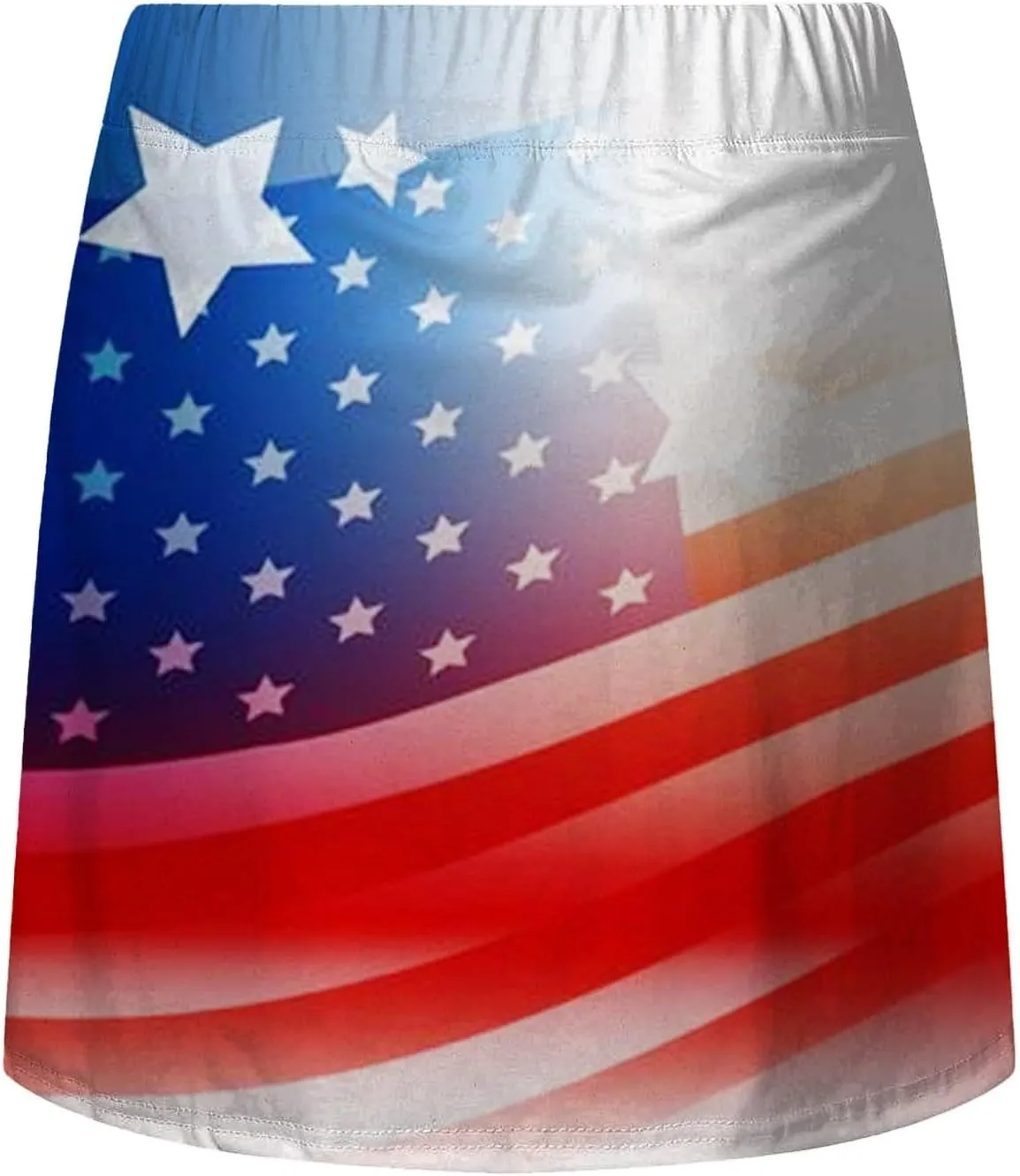 4th of July Skort Patriotic Skirts for Women merican Flag Tennis Skorts with High Waisted Flowy Summer Sport Skorts