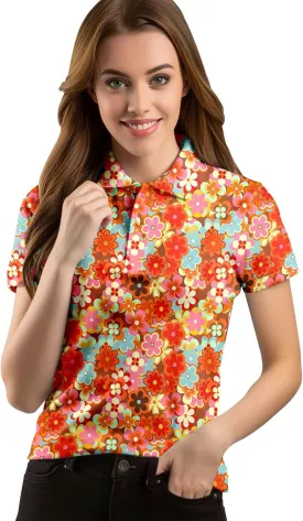 80s 90s Funny Golf Shirts for Women Quick Dry Golf Outfits Athletic Golf Top Printed Golf Tennis Shirts