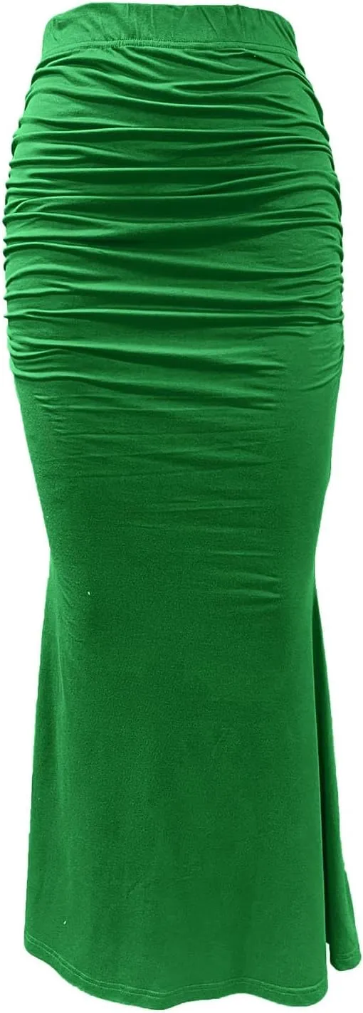 Bodycon Maxi Skirt for Women High Waist Slim Fit Mermaid Long Skirt Stretchy Sexy Clubwear Pencil Skirts