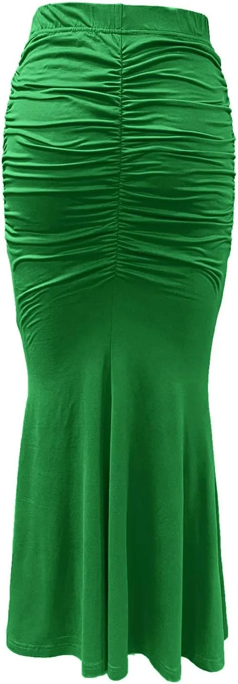 Bodycon Maxi Skirt for Women High Waist Slim Fit Mermaid Long Skirt Stretchy Sexy Clubwear Pencil Skirts