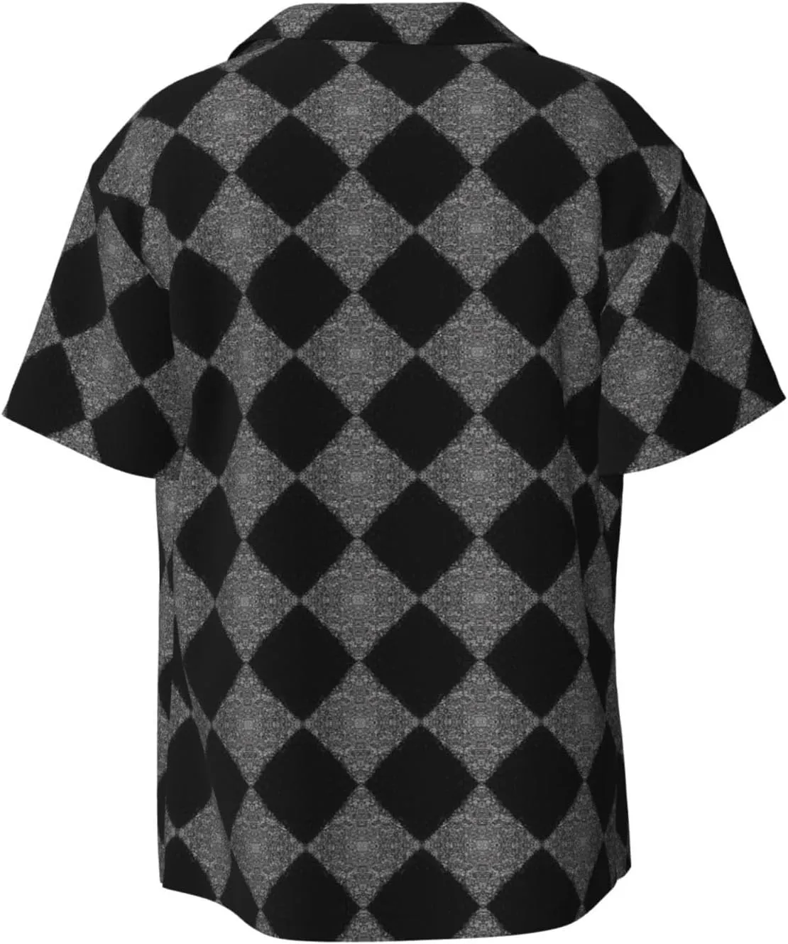 BREAUX Black White Glitter Print Men's Fashionable Cuban Collar Shirts for Tropical Parties and Casual Occasions