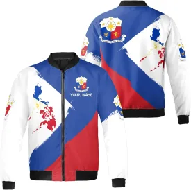 Camelliaa Shop Personalized Philippines Flag AOP Casual Bomber Jacket S-5XL, Philippines Jacket For Men, Philippines Jacket (Style 12)
