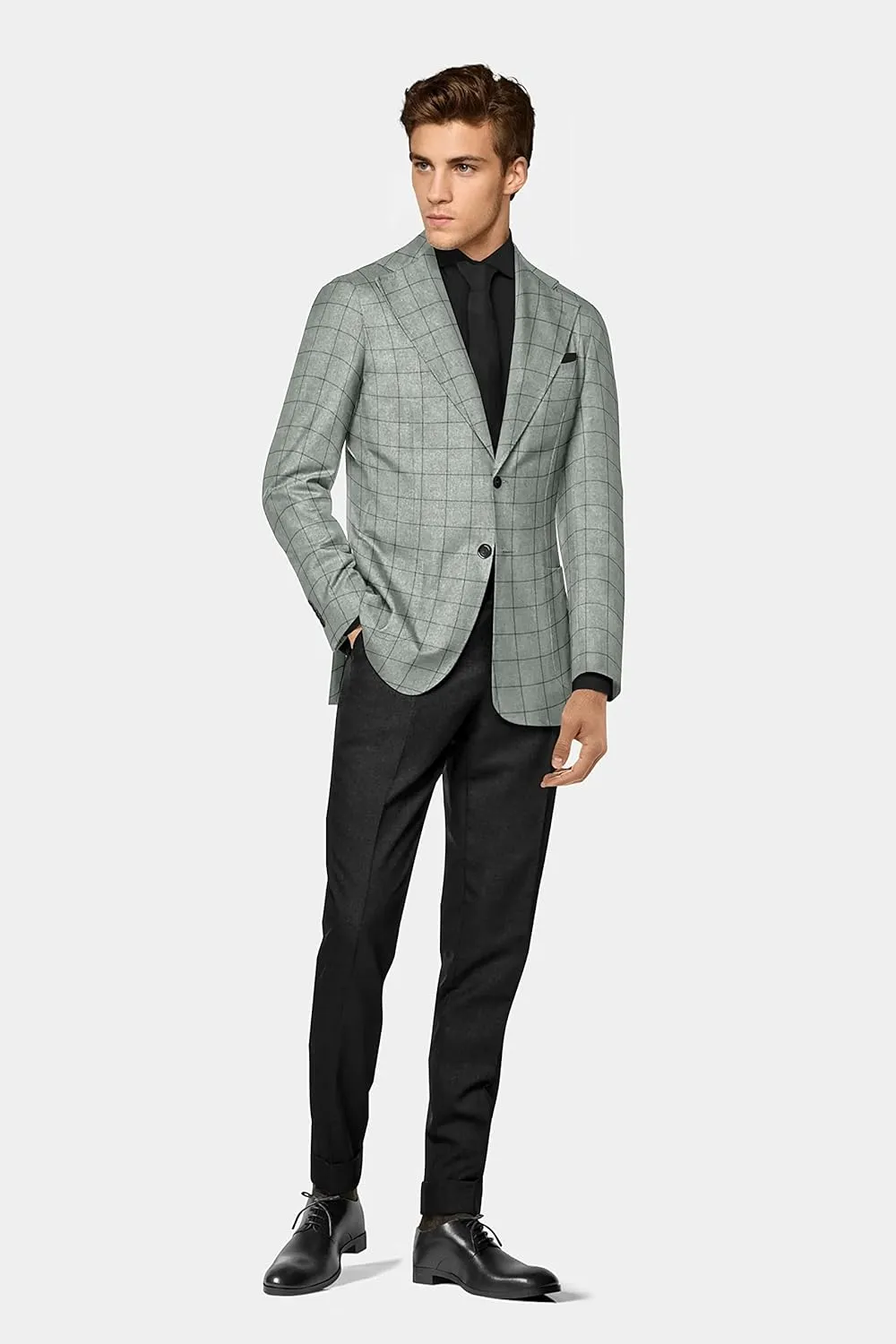 Men's Plaid Checked Blazer 2 Button Long Sleeve Regular Daily Fit Suit Jacket Business Lightweight Casual Sport Coat