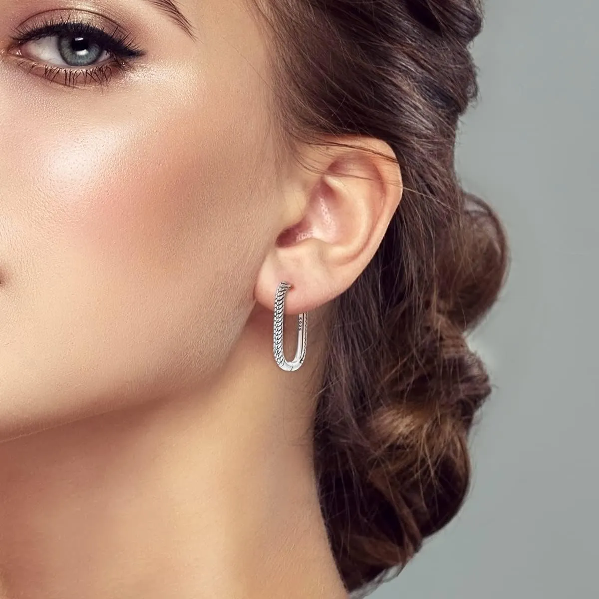 NARMO U-shaped Hoop Earrings for Women 925 Sterling Silver Hoop Earrings U Shaped Earrings