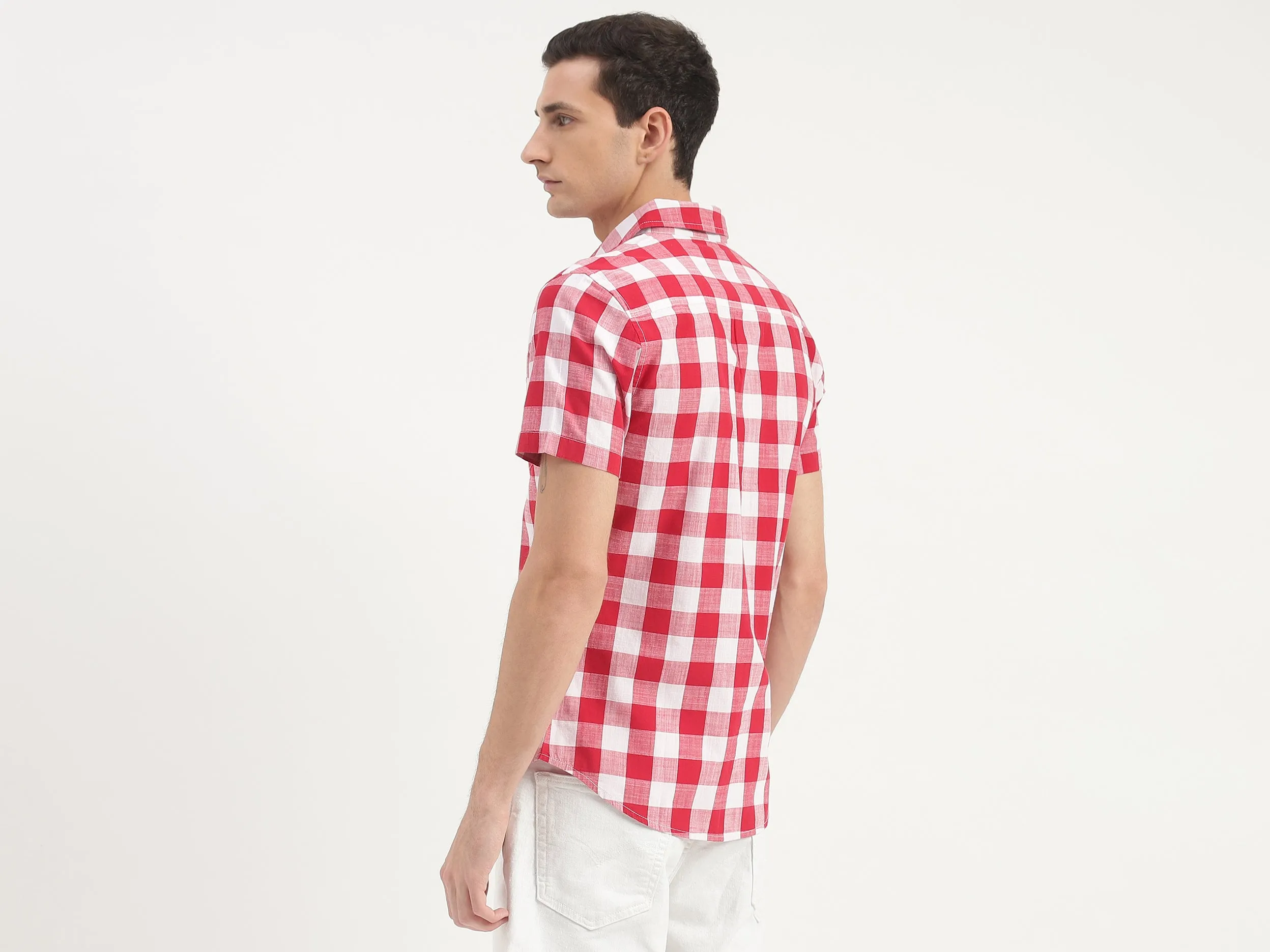 Slim Fit Short Sleeve Checked Shirt