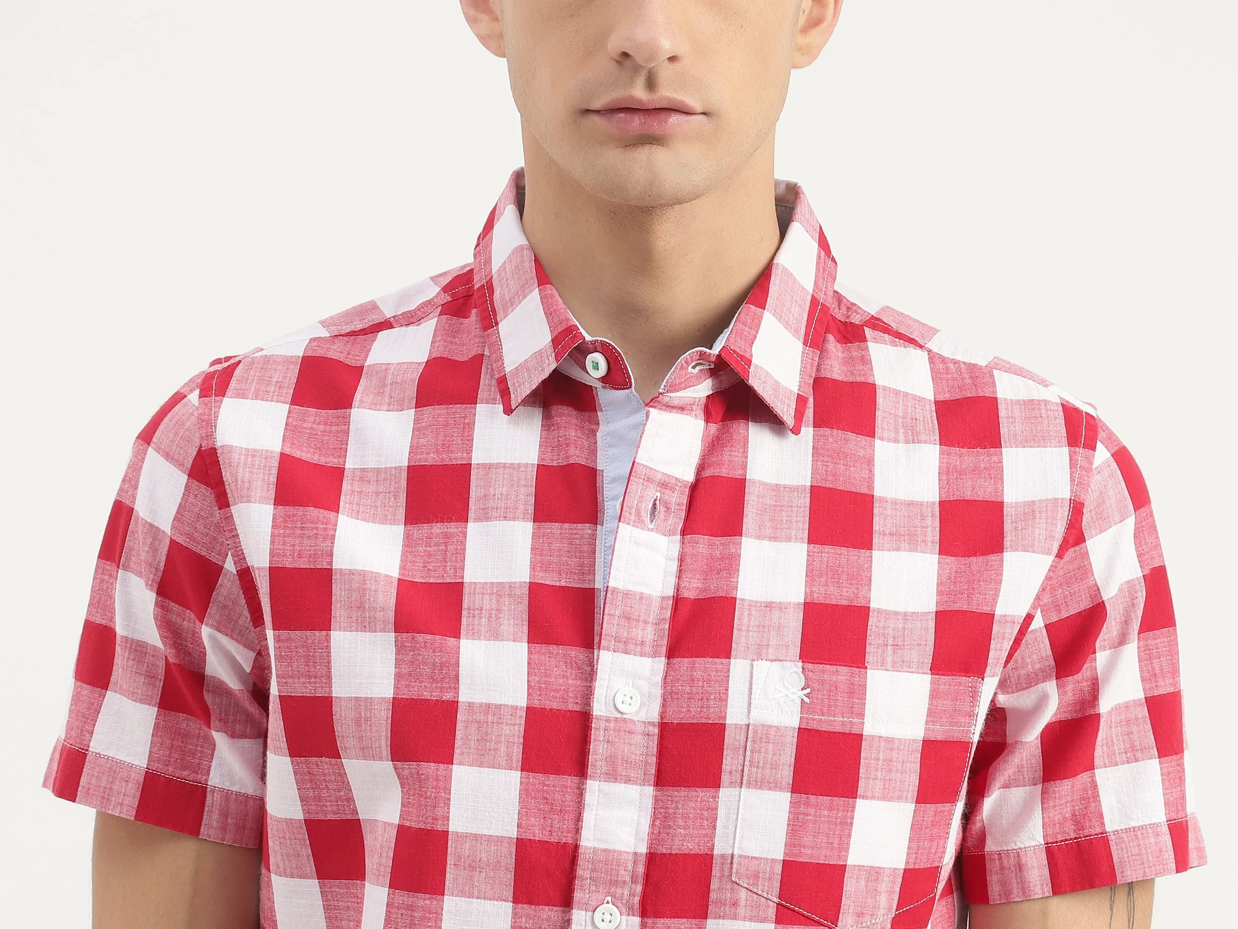 Slim Fit Short Sleeve Checked Shirt