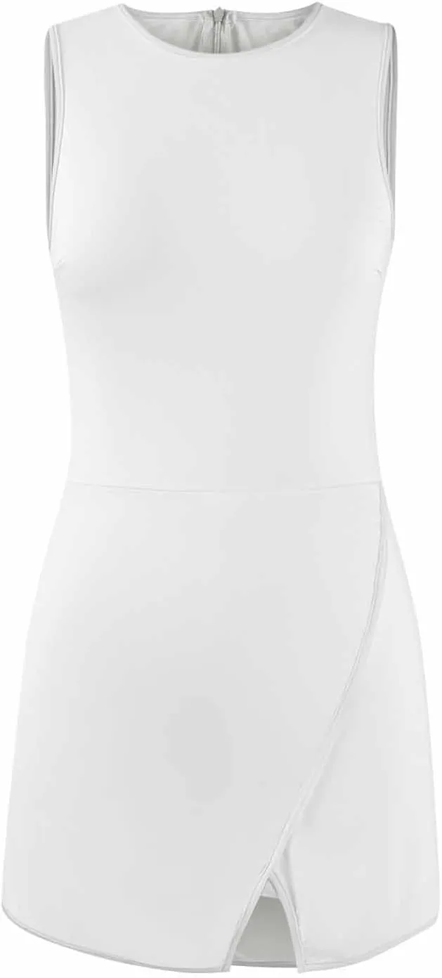 Tennis Dresses for Women with Shorts Summer Workout Athletic Sleeveless Slit Color Block Bodycon Mini Dress Activewear