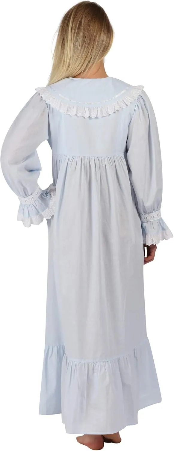 The 1 for U Sleepwear for Women - Button Down Nightgowns for Women, Amelia 100% Cotton Robe