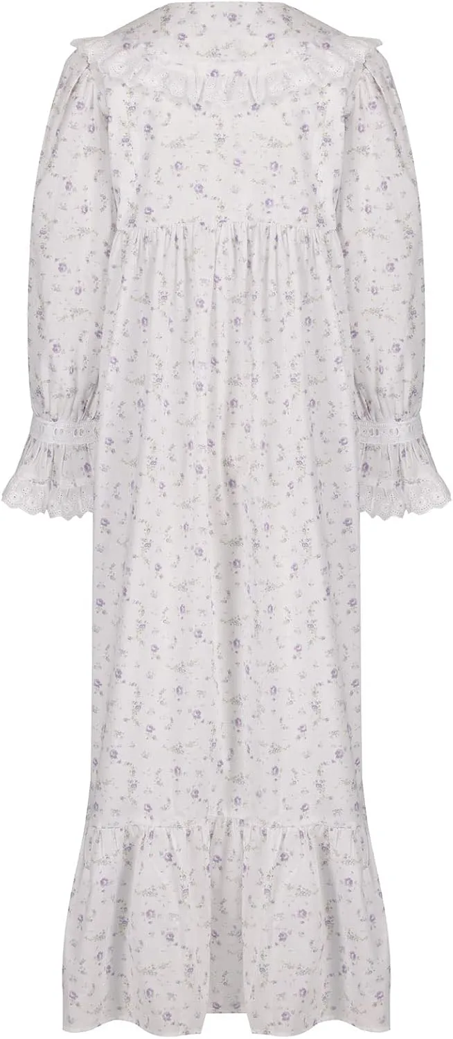 The 1 for U Sleepwear for Women - Button Down Nightgowns for Women, Amelia 100% Cotton Robe