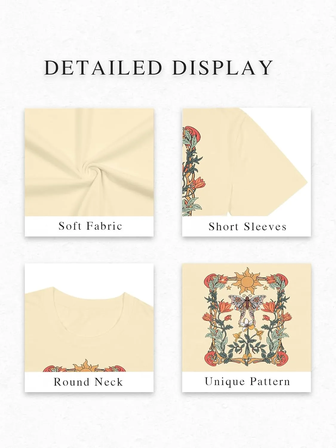 Wildflowers Shirts for Women Vintage Graphic Tees Boho Tshirts Casual Summer Short Sleeve Tops