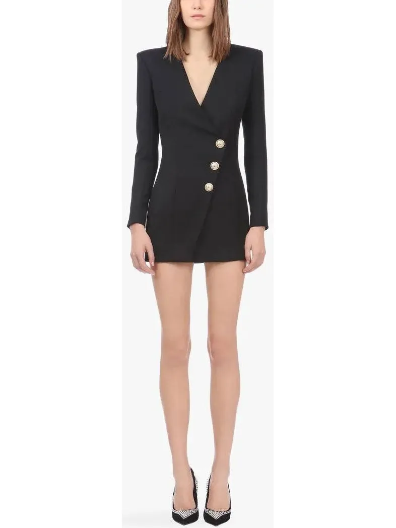 Women’s Black Short Cache-Cœur Dress
