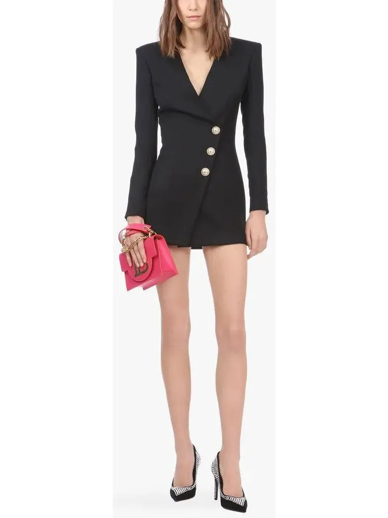 Women’s Black Short Cache-Cœur Dress