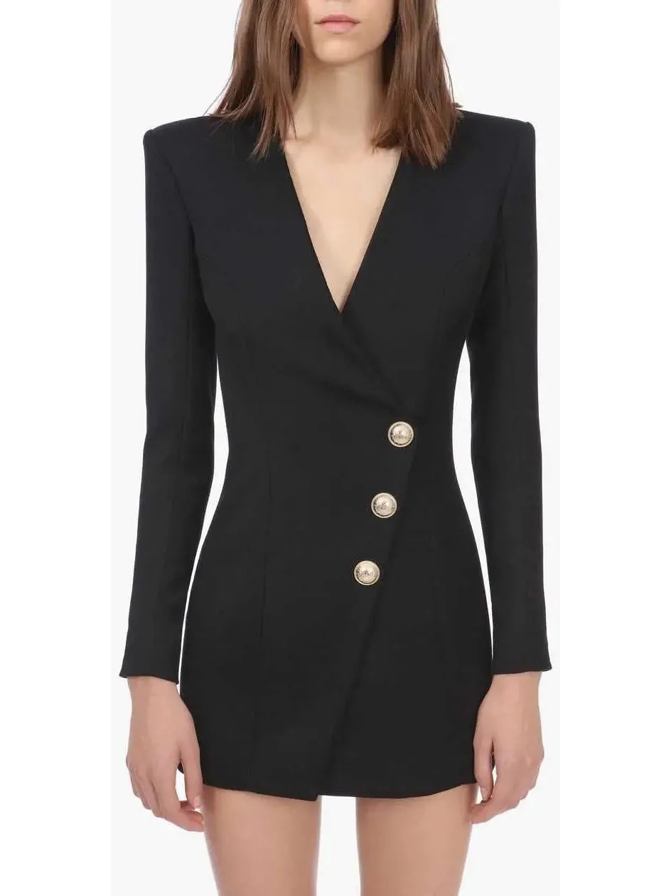 Women’s Black Short Cache-Cœur Dress